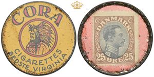 Postskillemønt, 25 øre, Cora