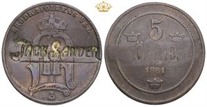 5 öre 1881 - countermarked Jack Sander.