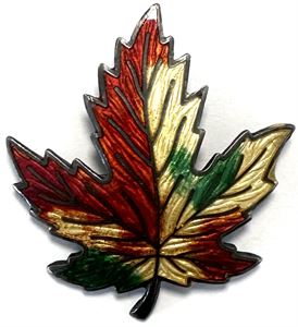 Broche af sterlingsølv med flerfarvet emalje, 42x38 mm, 9,67 g