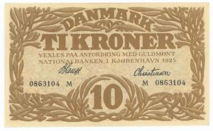 10 kroner 1925 M, nr. 0863104