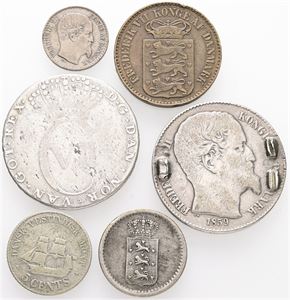 10 skilling 1848; 24 skilling 1767 m.fl. (6)