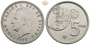 5 Pesetas 1975 (1980) - error coin, mule
