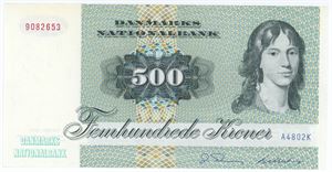 500 kroner 1980 A4, nr. 9082653, O. Thomasen / Billestrup