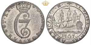 6 skilling 1767, samtidig udenlandsk forfalskning