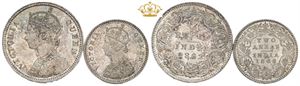 2 Annas 1862; 1/4 Rupee 1862. (2)
