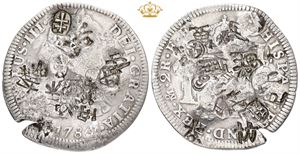 2 Reales 1784 Mo FF, chopmarks