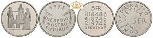 5 Franken 1974, 1975. (2)
