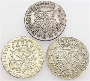 12 skilling 1711, 1717, 1721. (3)