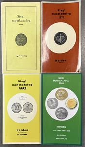 Siegs møntkatalog, Norden, 1972,1977,1992 og 2009(4)