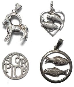 Samling vedhæng med stjernetegn