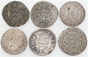 Samling 2 skilling, alle forskellige. (6)