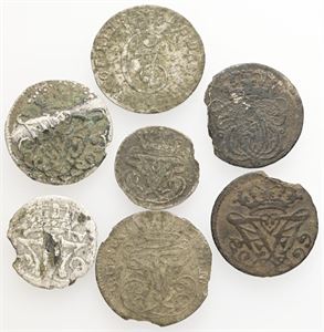 Samling skillingsmønter. (7)