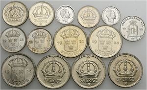 10, 25 og 50 öre, pæne. (14)