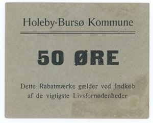 Holeby-Bursø Kommune, 50 Øre, Rabatmærke