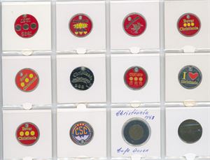 Samling vognpoletter 10 stk., samt tokens fra Nemoland og Oasen. (12)