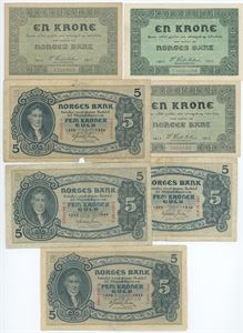 Samling pengesedler. (25)