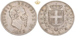 5 Lire 1875 M BN
