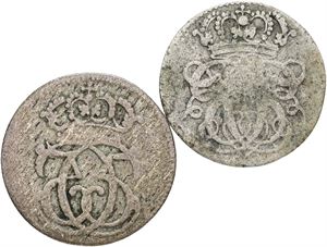 2 skilling 1687, 1694. (2)