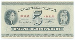 5 kroner 1957 B4, nr. 4392128