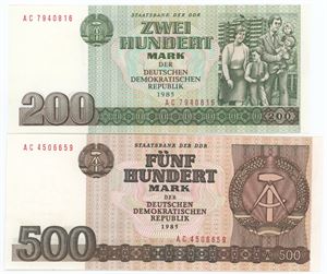 200 Mark 1985,  500 Mark 1985. (2)