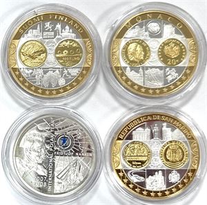 Armenia, 100 Dram 2006; Europe medals, Ag (3). (4)