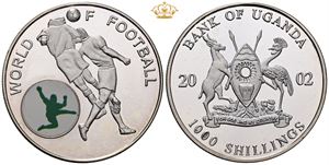 1000 shillings 2002, Ag, colourized, in capsule.