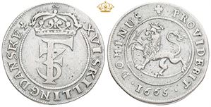 16 skilling / 1 mark 1665