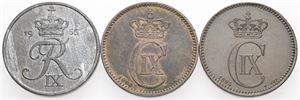 5 øre 1894, 1906, 1955. (3)