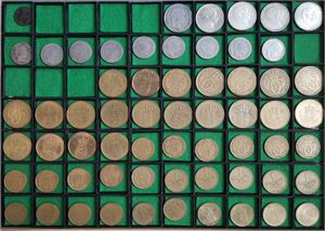 Samling, primært 1 og 2 kroner inkl. Ag. (62)