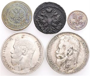 Rouble 1898, 1899 and others. (5)