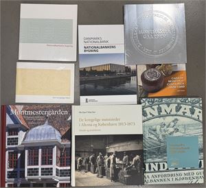 Samling litteratur om møntsteder, mønter, bygninger, Nationalbanken. (8)