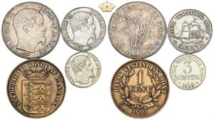 1 cent 1859, 3 cents 1859, 5 cents 1859, 10 cents 1862. (4)