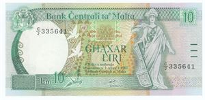 10 Liri 1989 ND Issue.