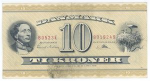 10 kroner 1952 B0, nr. 9019249, Svend Nielsen / Riim