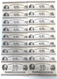 Samling 10 kroner, 18 stk., alle forskellige. (18)