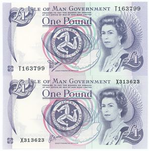 1 Pound ND (1976), 2 pcs., no. T163799; no. X313623. (2)