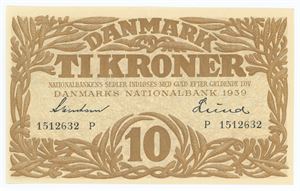 10 kroner 1939 P