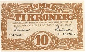 10 kroner 1939 P