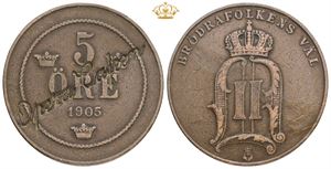 5 öre 1905 - countermarked Opera Cafeen.