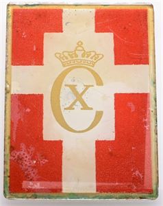 Spejl med Christian X's kronede monogram