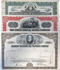 Collection American shares, 1912-1971, 3 pcs.