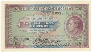 2 Shillings 6 Pence 1939