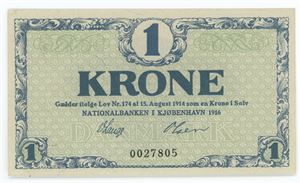 1 krone 1916, nr. 0027805
