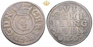 6 skilling lybsk 1625