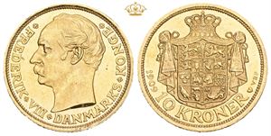 10 kroner 1909 - medaljeprægskarakter.
