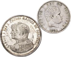 500 Reis 1891; 1000 Reis 1898. (2)