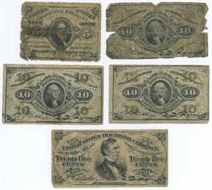 Collection Third Issue, Postage Currency, 5 pcs. (5)
