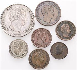 Rigsbankdaler 1842 samt seks andre. (7)