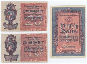10, 20 and 50 Heller ND (1920)