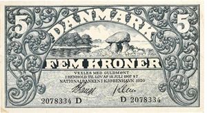 5 kroner 1920 D